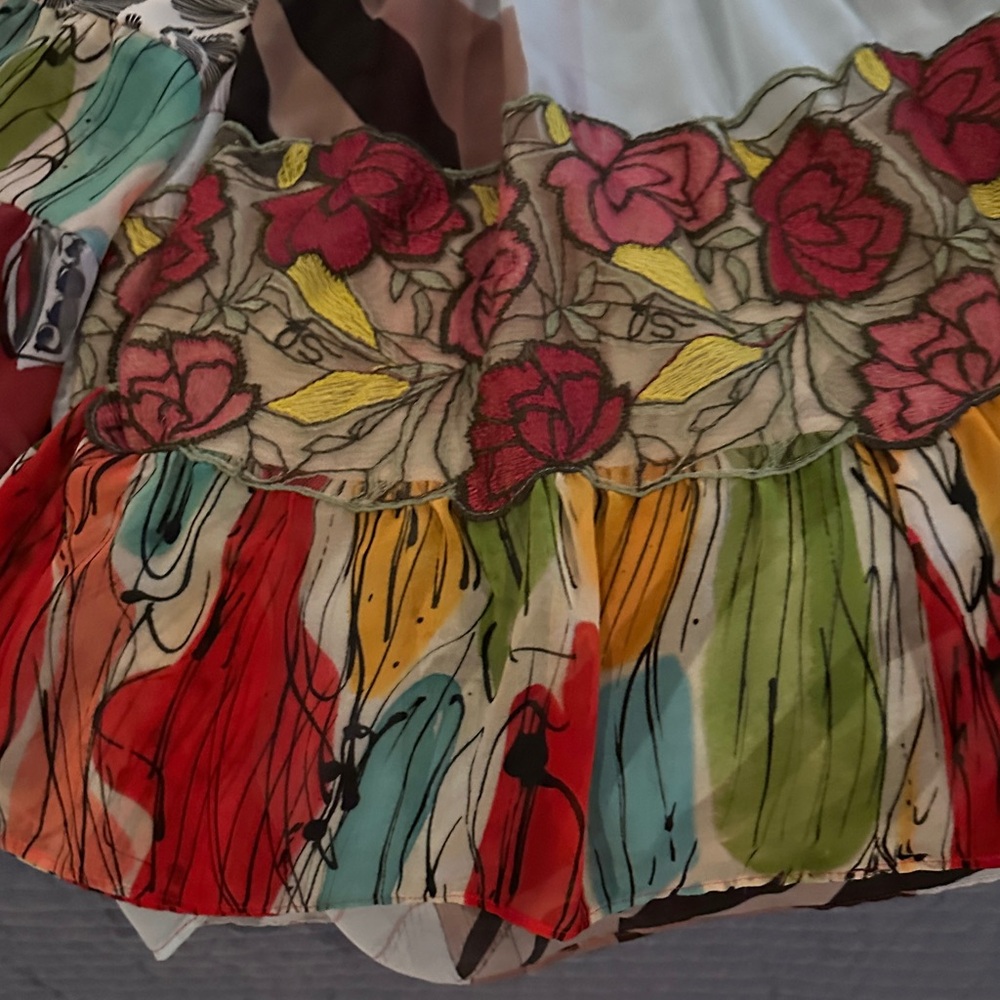 Save The Queen Multicolor Floral Patchwork Blouse - image 3